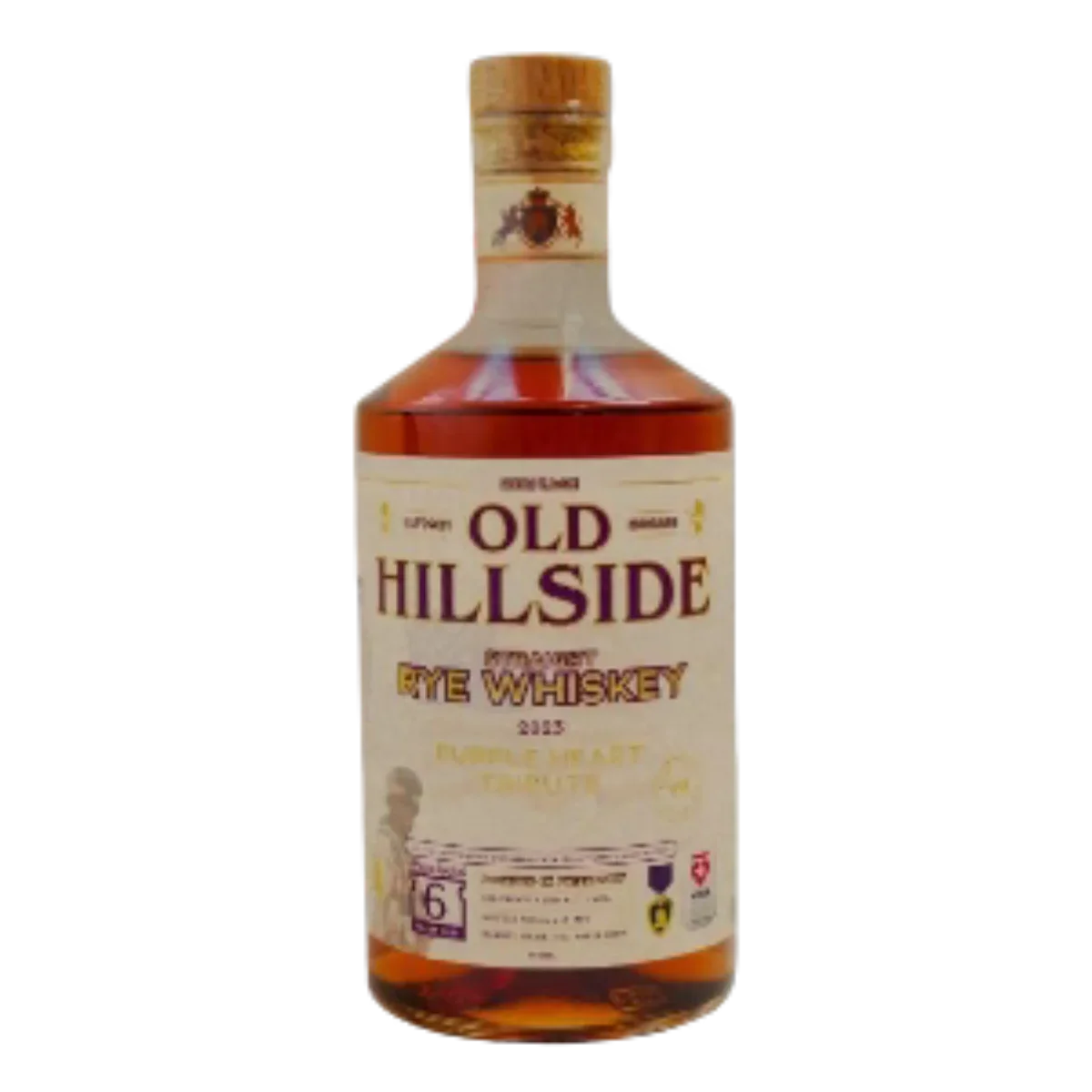 Old Hillside Straight Rye Purple Heart Tribute 6 year 750 ml - Captain Caskwell