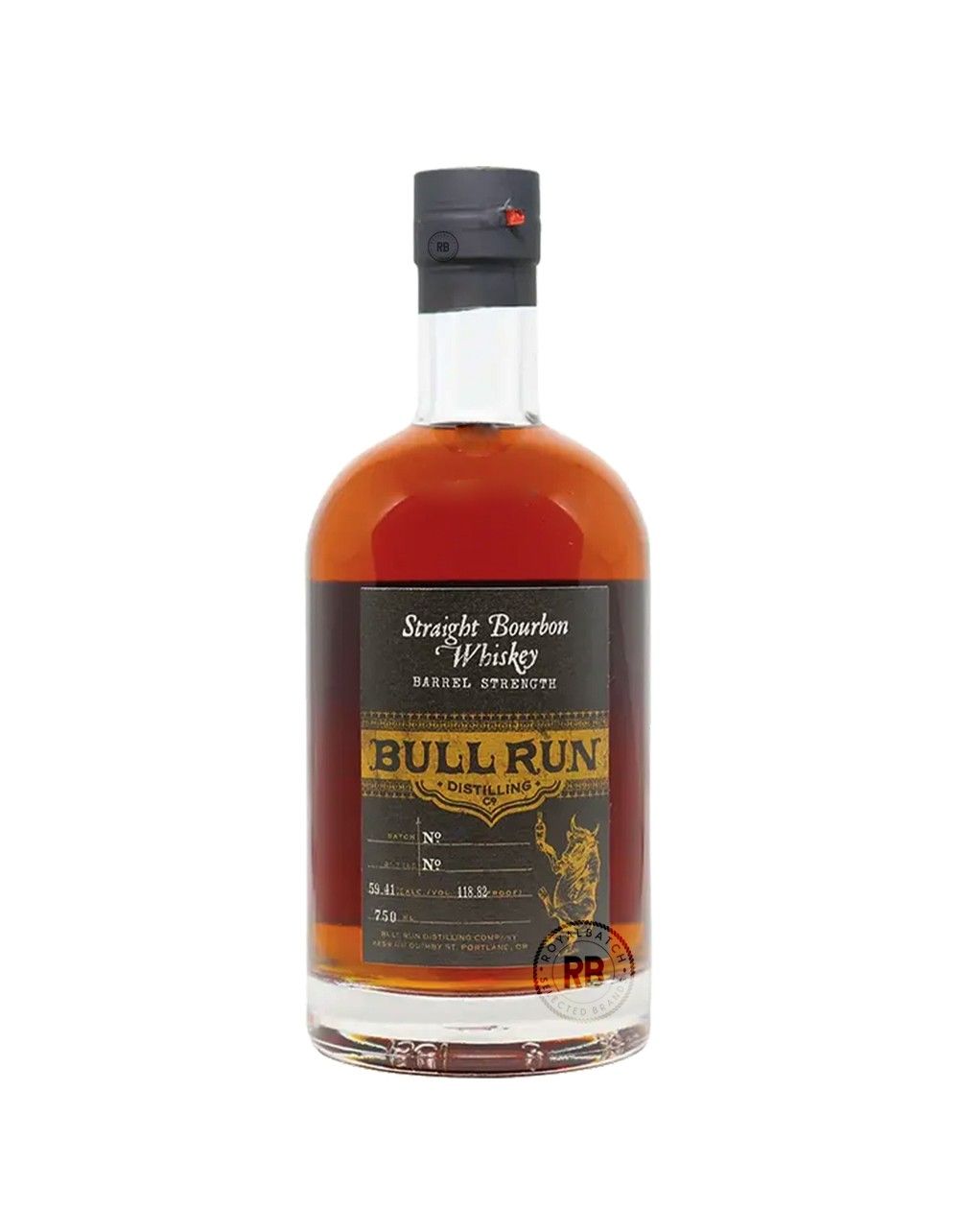 Bull Run Distilling Straight Bourbon Whiskey - Barrel Strength - Batch No 36 6 year 750 ml